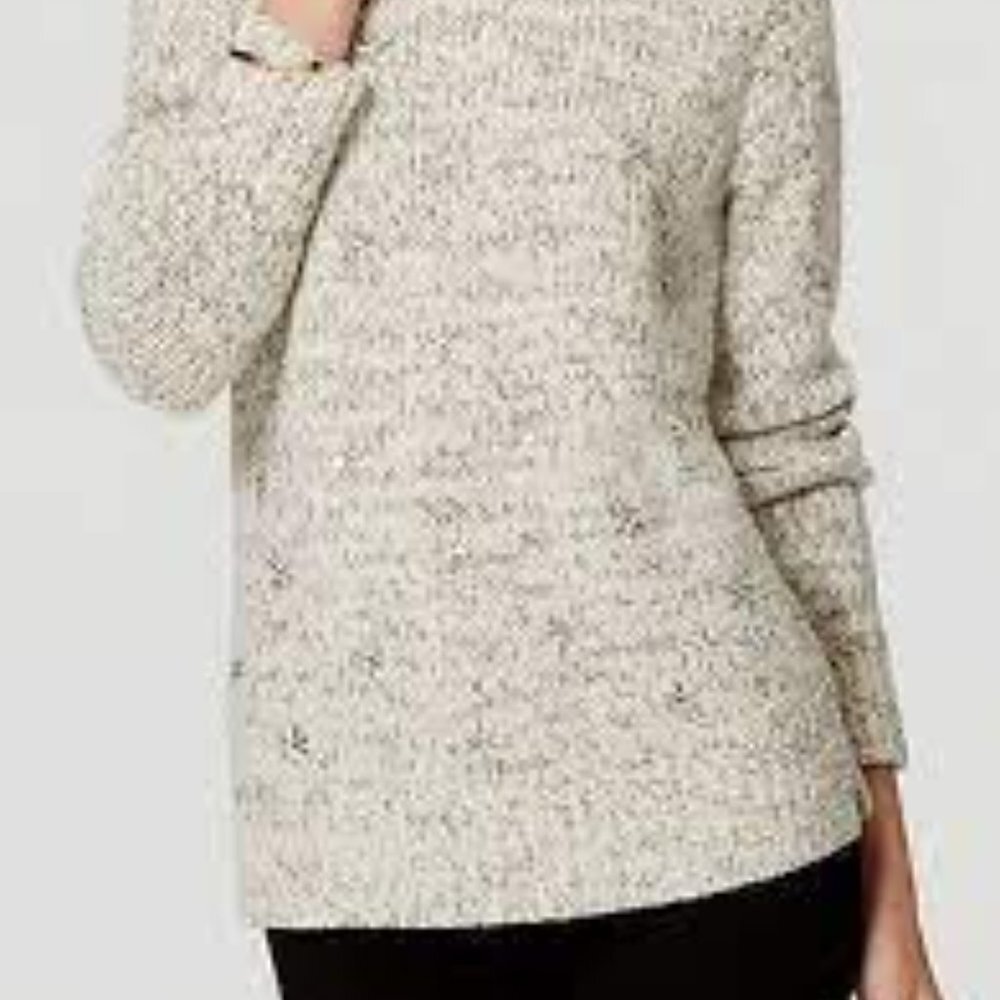 NWOT Loft  Wool Blend Snowflake Beaded Sweater